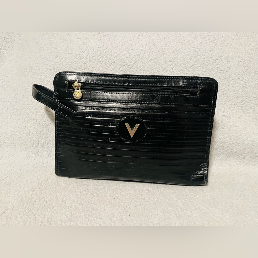 Mario Valentino Black Clutch/ Wristlet w/ Dust bag - Picture 6 of 16